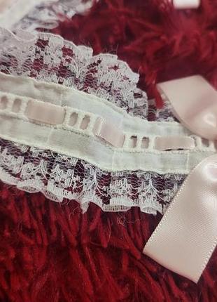 Мереживна стрічка повязка чепчик лоліта косплей аніме біла з рожевим