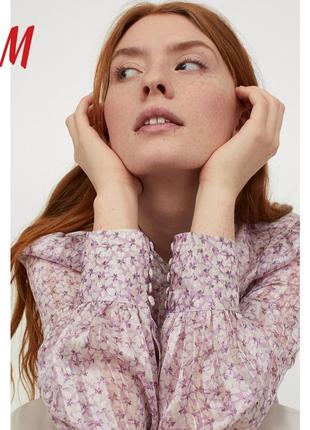 Квіткова блуза блузка ✨h&m✨ блуза у квітковий принт шифонова блузка