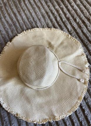 Соломенная бежевая космическая шляпка с лентой, шляпа пляжная солнцезащитная, панамка базовая4 фото