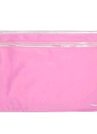 Папка-конверт а4 на блискавці axent 1427-10 прозора рожева (1/6)