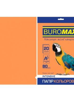 Бумага д/печати цвет. а4 20л buromax 2721320-11 intensive оранжевый 80г/м2 (1/150)1 фото