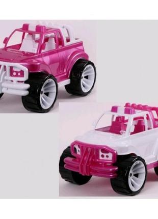Автомобиль джип внедорожник для девочки арт.339 розовый бамсик 44*22*20 см