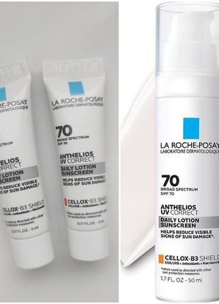 Сонцезахисний зволожувальний крем la roche posay antheelios uv correct sunscreen moisturizer spf70