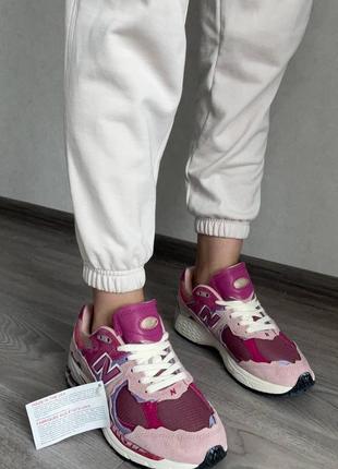 Топ • замшеві кросівки new balance 2002r bordo pink5 фото