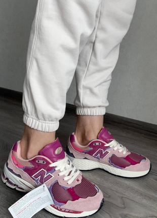 Топ • замшеві кросівки new balance 2002r bordo pink7 фото