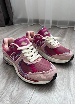 Топ • замшеві кросівки new balance 2002r bordo pink3 фото