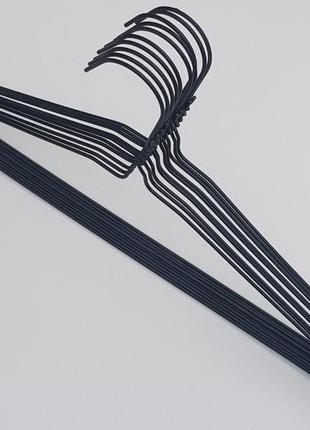 Плічка вішалки тремпеля оцинковані металеві чорного кольору (матовий), довжина 40 см, в упаковці 10 штук1 фото