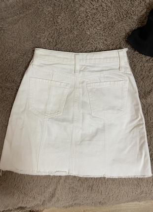 Белая джинсовая юбка2 фото