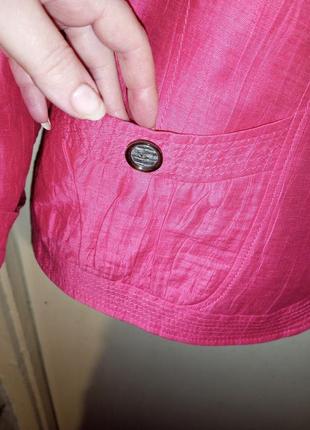 Шикарный,льняной,летний,укороченный жакет-пиджак с карманами,большого размера,gerry weber5 фото