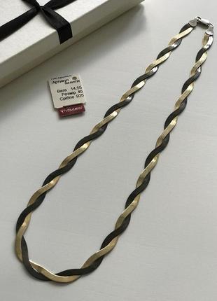 Двухсторонняя серебряная цепочка с напылением✨