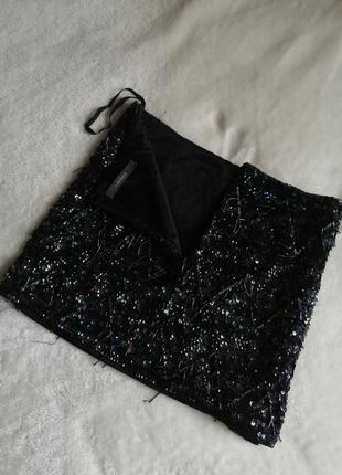 Шикарная блестящая юбка в паетки и бисер2 фото
