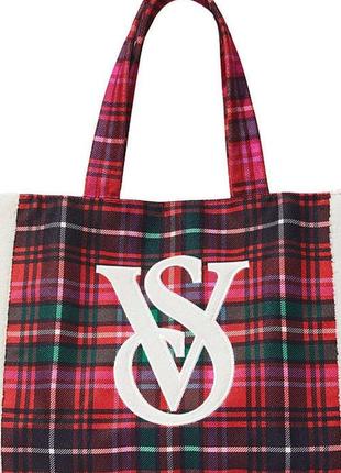 Сумка victoria’s secret plaid tote1 фото