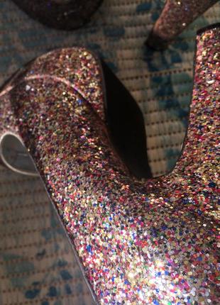 Туфлі в блискітки, різнобарвний гліттер2 фото