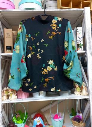 Блуза блузка цветочный узор принт zara2 фото