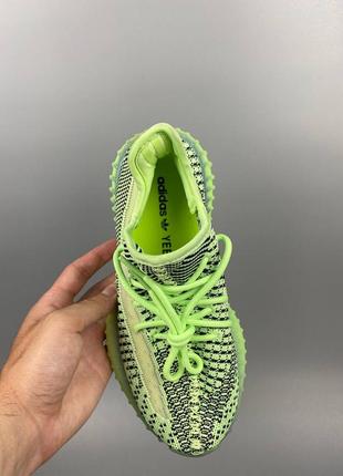 Женские кроссовки летние сетка adidas yeezy boost 350 лимонные3 фото