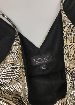 Золотистый ромпер topshop, комбинезон шортами8 фото