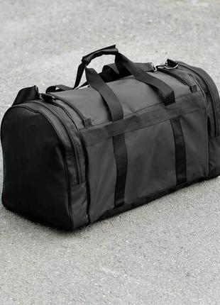 Спортивная мужская дорожная сумка everlast biz green черная тканевая в поездок на 60 литров для экипировки5 фото