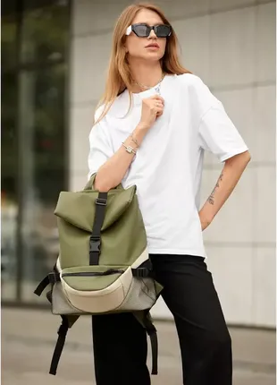 Женский рюкзак хаки3 фото