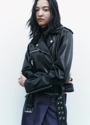 Zara кожаная куртка косуха, xs, s, m6 фото