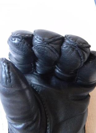 Мужские перчатки на подкладке кожа  р.9 черные6 фото