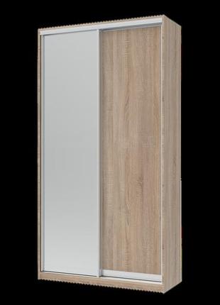 Шкаф купе doros сити лайт дуб cонома 1 дсп / 1 зеркало 120х45х225 (42002033)