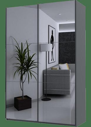 Шкаф купе doros g-caiser графит 2 зеркала / 3 части 160х60х240 (42005021)