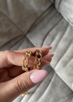 Сережки золотисті круглі