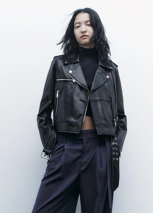 Zara шкіряна куртка косуха, xs