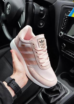 Женские кроссовки adidas iniki розовые