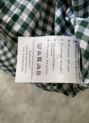 Laura torelli фирменная брендовая винтажная рубашка в винтажном стиле винтаж немецкая германская в клетку с коротким рукавом зеленая белая4 фото