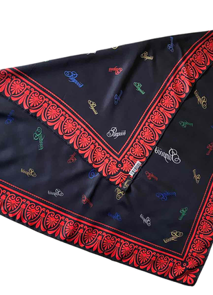 Шелковый платок pompöös couture 90*90 см италия черно-красная