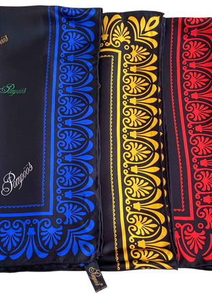 Шелковый платок pompöös couture 90*90 см италия черно-красная