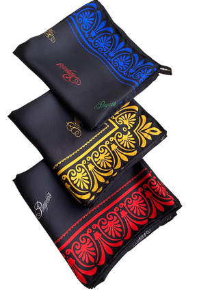 Шелковый платок pompöös couture 90*90 см италия черно-красная