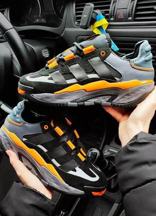 Мужские кроссовки adidas niteball black orange черные с оранжевым5 фото