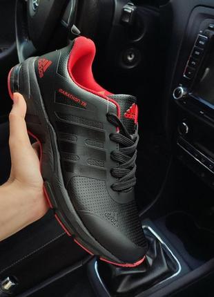 Мужские кроссовки adidas marathon t черные с красным