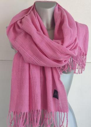 Шарф з кашеміром та вовною città della moda made in italy рожевого кольору7 фото