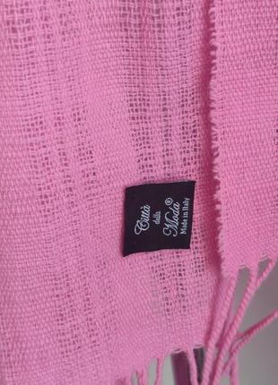 Шарф з кашеміром та вовною città della moda made in italy рожевого кольору10 фото
