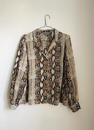 Шифонова сорочка зі зміїним анімалістичним принтом dorothy perkins