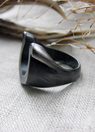Кольцо с подковой перстень унисекс. мужское кольцо нержавеющая сталь. цвет черный серебро3 фото