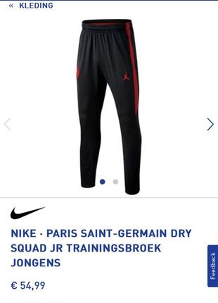 Спортивні штани nike jordan paris saint-germain dry squad jr trainingsbroek1 фото