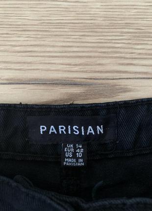 Черные джинсы мом с рваными коленями parisian3 фото
