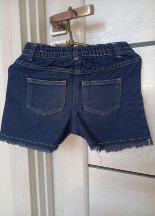 Модні фірмові стрейчеві джинсові шорти з паєтками пайєтками для дівчинки 6-7 років4 фото