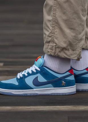 Шикарные, кожаные кроссовки nike sb dunk pro x why so sad? “the predatory bird”1 фото