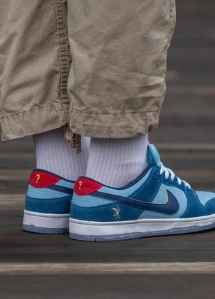 Шикарные, кожаные кроссовки nike sb dunk pro x why so sad? “the predatory bird”2 фото