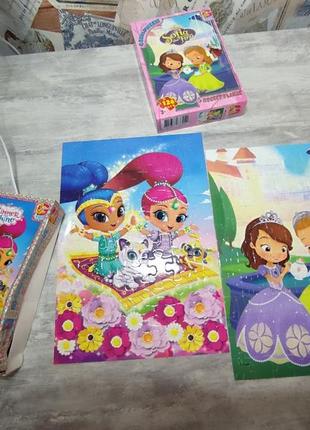 Набір: машинки hot wheels + пазли "shimmer and shine", "sofia the first"4 фото