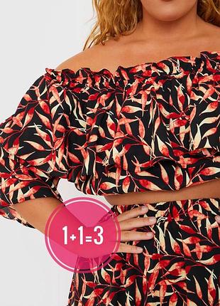 Новый! топ с листьями in the style 22рр батал