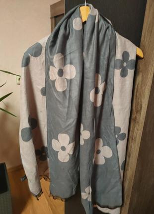 Шарф палантин двухсторонней шерсть