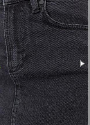 Джинсовая юбка юбка качественная черная джинс турчень базовая короткая средняя с бахромой женская дешево3 фото
