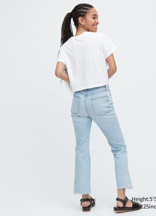 Жіночі розкльошені джинси uniqlo з необробленим краєм2 фото