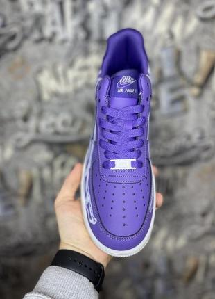 Женские кроссовки nike air force 1 qs purple skeleton halloween / smb2 фото